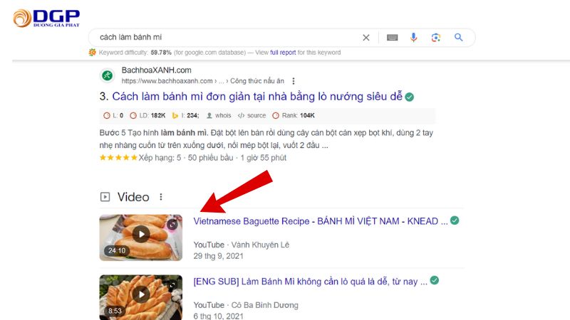 search intent của từ khóa cách làm bánh mì