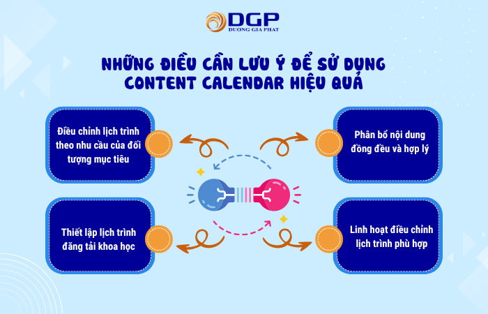 Một số lưu ý giúp sử dụng mẫu Content Calendar hiệu quả