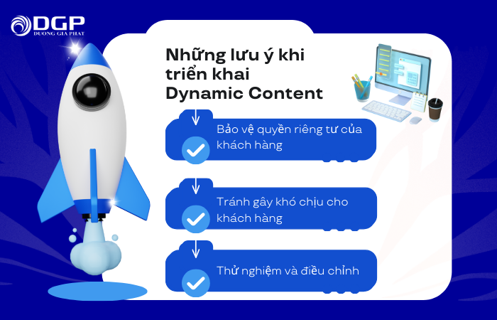 Triển khai dynamic content cần lưu ý những gì?