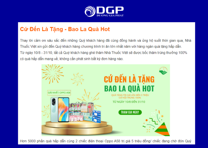 Thiết kế các chương trình hấp dẫn để thu hút khách hàng 