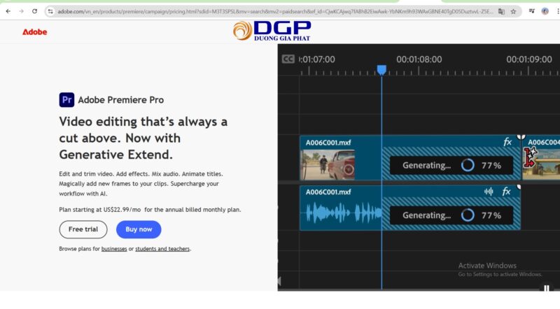 Công cụ quay/dựng video: Adobe Premiere Pro