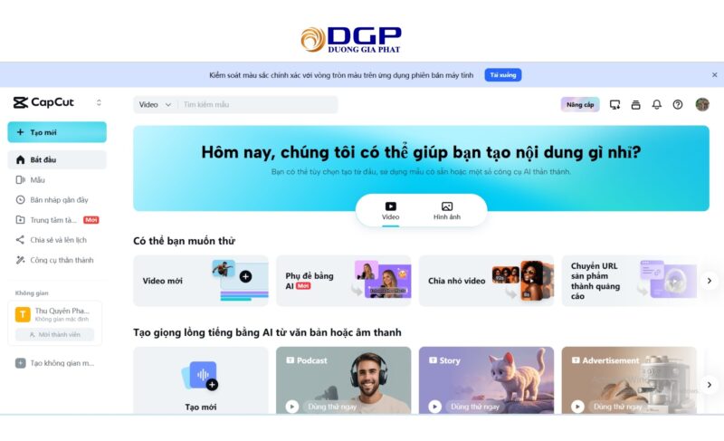 Công cụ quay/dựng video: Capcut