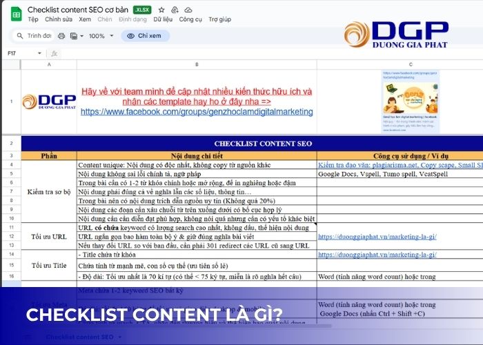 Checklist content là gì? Checklist content là gì?