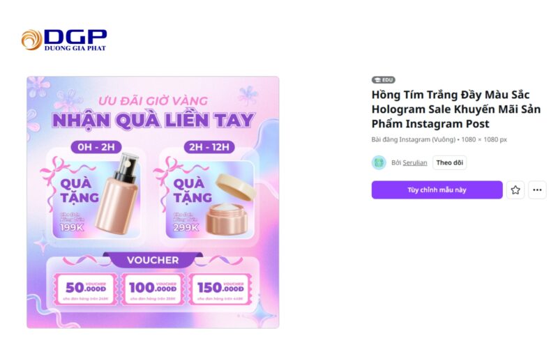 Mẫu khuyến mãi Flash Sale - Giảm giá khung giờ vàng