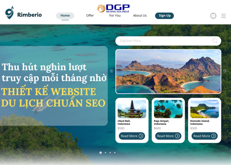 thiết kế website du lịch chuẩn seo