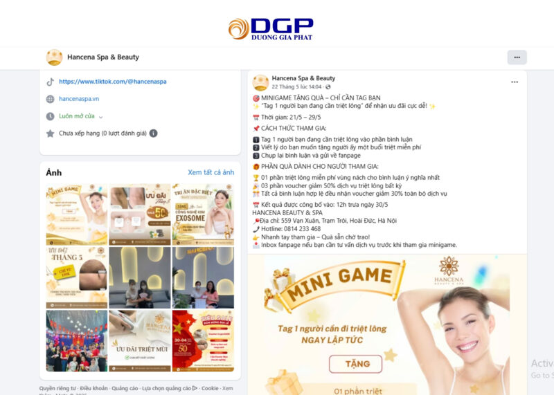 Content minigame, tương tác mạng xã hội