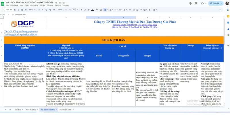 Mẫu kịch bản video marketing chuẩn chuyên nghiệp
