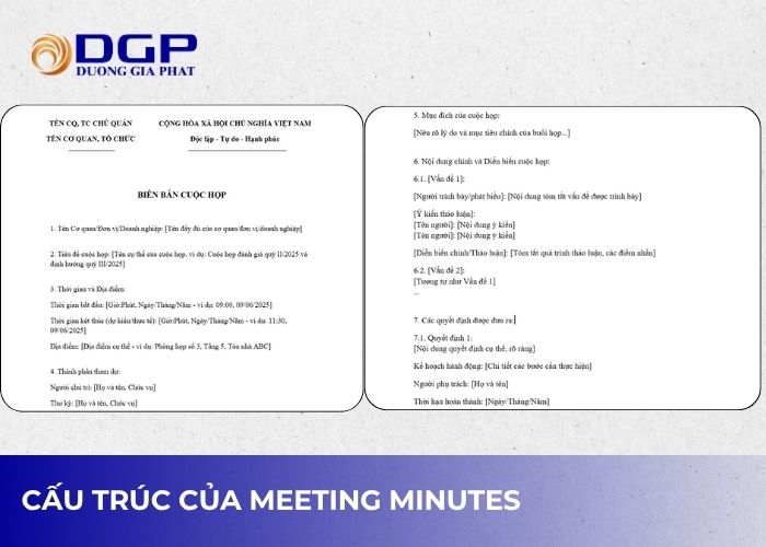 Cấu trúc meeting minutes chuẩn Cấu trúc meeting minutes chuẩn