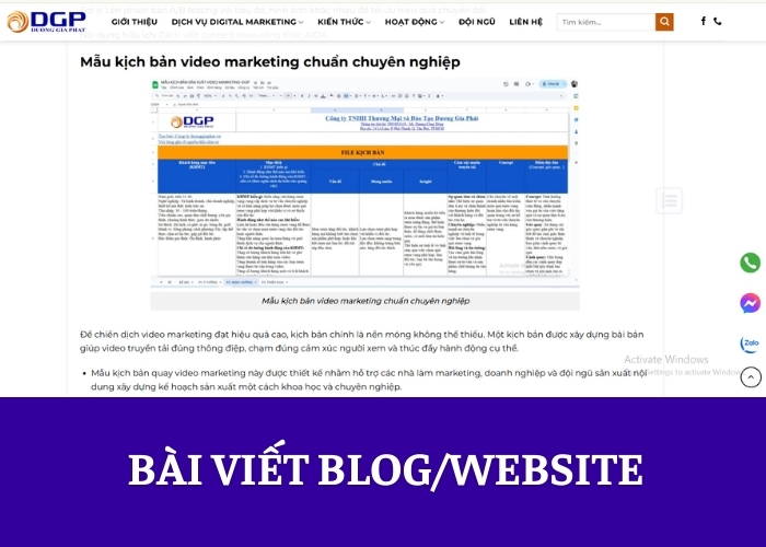 Bài viết blog/website