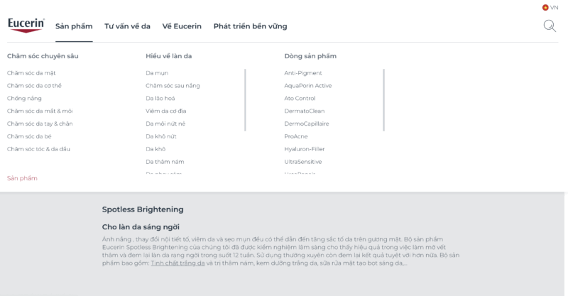 Thiết kế website mỹ phẩm với danh mục sản phẩm và bộ lọc thông minh