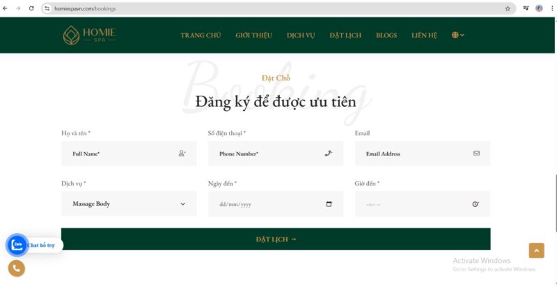 Hệ thống đặt lịch trực tuyến (online)