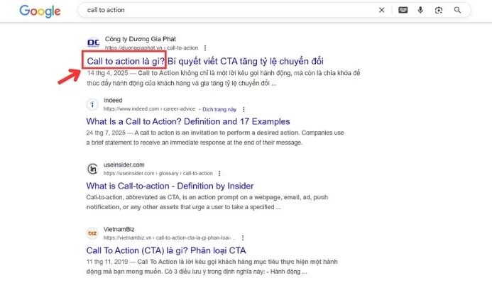 Ưu tiên đặt từ khóa chính ở đầu thẻ Title