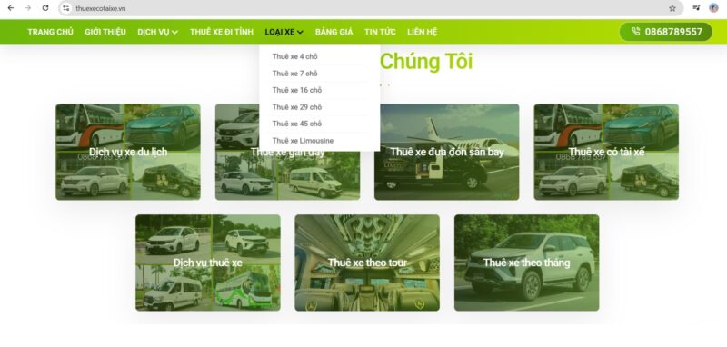 Danh mục xe chi tiết & trực quan