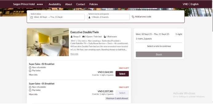 Hệ thống đặt phòng trực tuyến (Booking Engine)