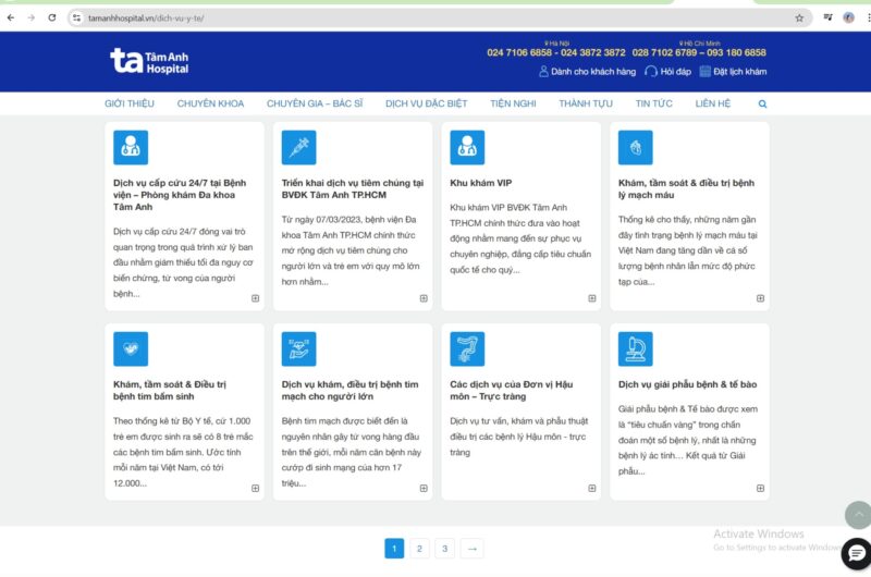 Danh mục dịch vụ y tế