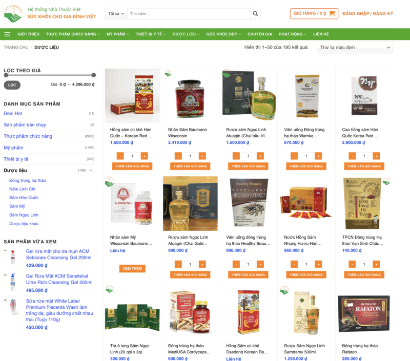 Website doanh nghiệp Hệ thống Nhà Thuốc Việt - nền tảng chính xây dựng thương hiệu, bán hàng và cung cấp thông tin toàn diện