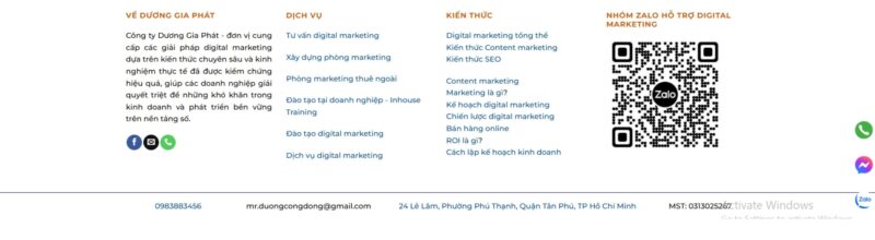 Phần Page Footer